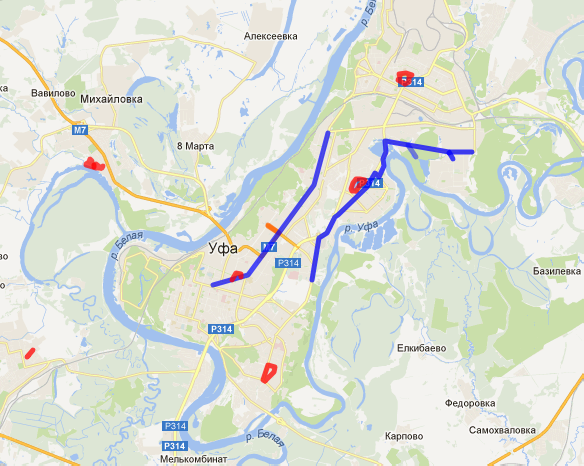 Карта уфы с транспортом. Базилевка Уфа карта. Выезд из Уфы на карте. Федоровка Уфа на карте. План восточного выезда из Уфы.